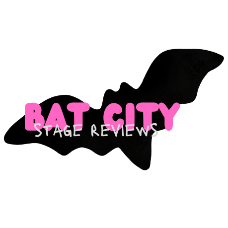 A silhouette of a bat with the words "Bat City Stage Reviews" superimposed over it